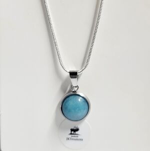 Amazonite Crystal Pendant 925 Sterling Silver Necklace Natural